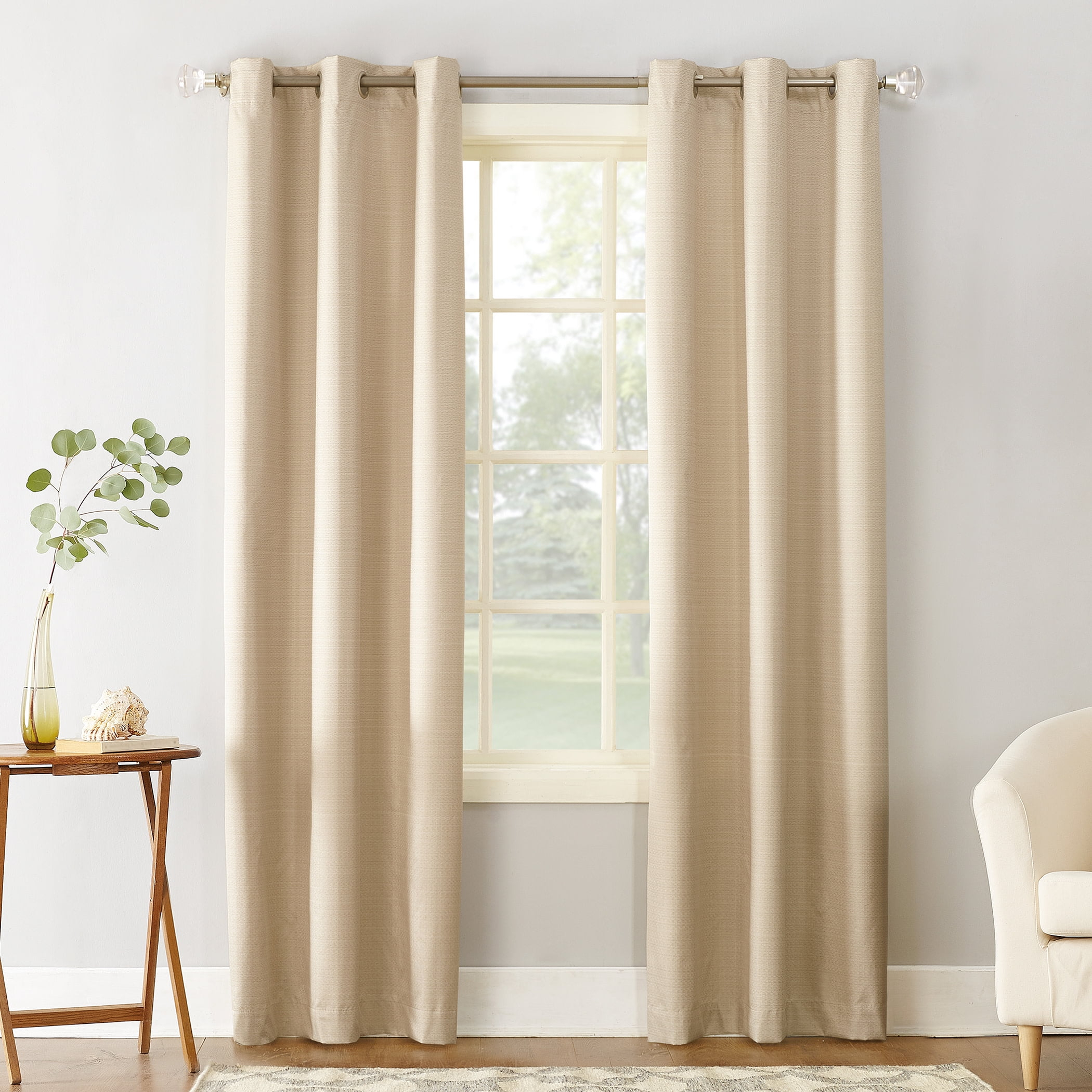 Sun Zero Cooper Panel de Cortina Opaco con Forro Térmico y Ojales de Bajo Consumo, 40"x63", Lino (Panel Nico)