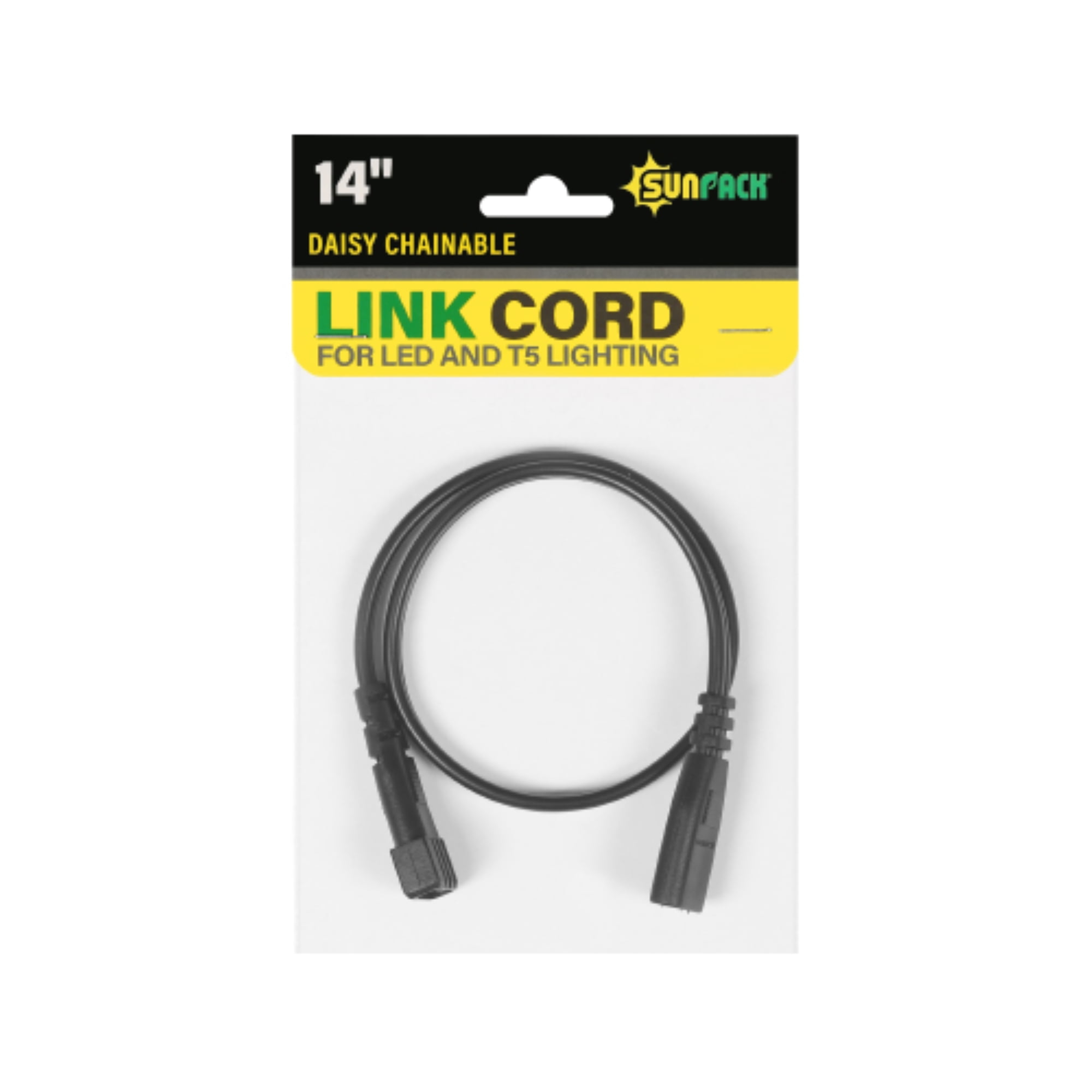 Sunpack Daisy Chainable Link Cord for LED and T5 Lighting, Black, 14"