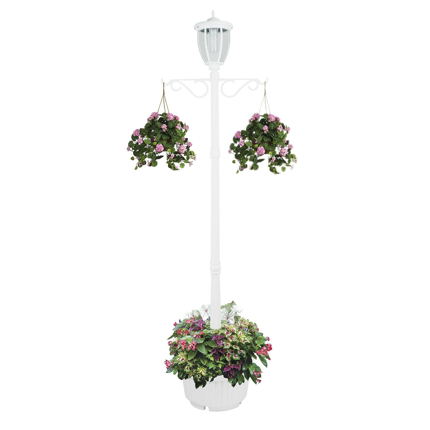SunRay Ken Wick Solar Lamp Post and Planter with Hanger