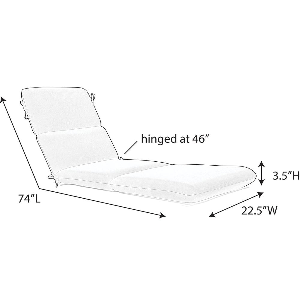 Casual Cushion Solid Sunbrella® Fabric 1-Piece Outdoor Chaise Cushion, 22.5"W x 74"L, Elan Chestnut