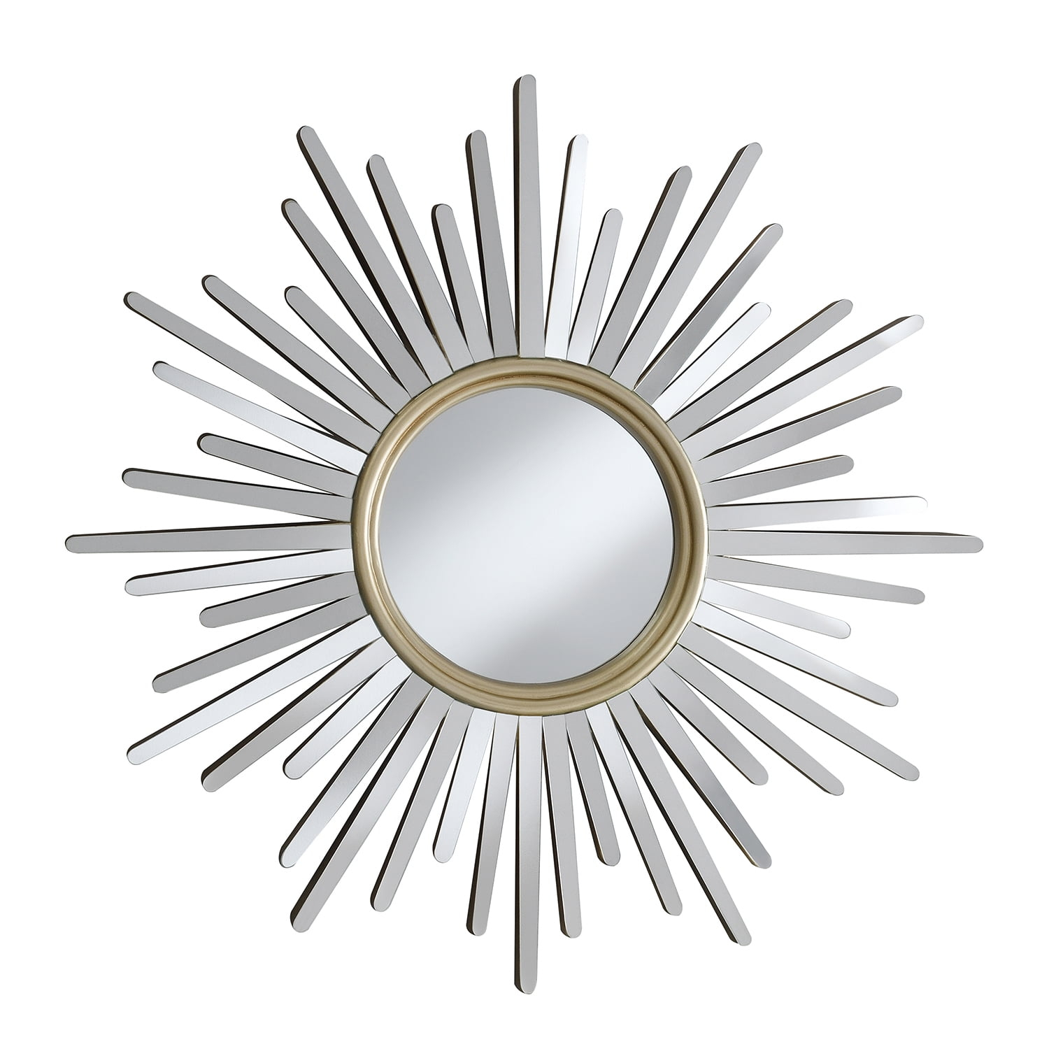 Sunburst Wall Mirror Champagne and Silver
