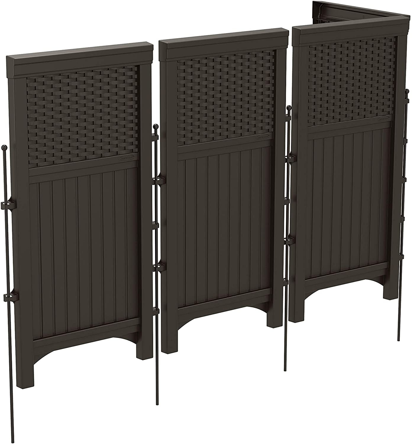 Suncast 4-Panel 44 in Outdoor Resin Wicker Screen Enclosure, White, Powder Finish
