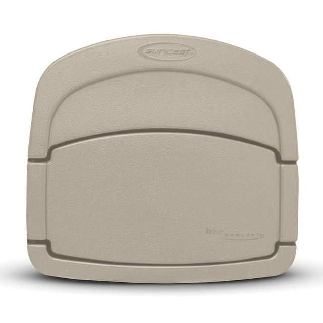 Suncast CPLDHH15000 Deluxe Garden Hangout with 150-Foot Capacity and Enclosed Storage Compartment, DHH150 Hose Hanger, Light Taupe