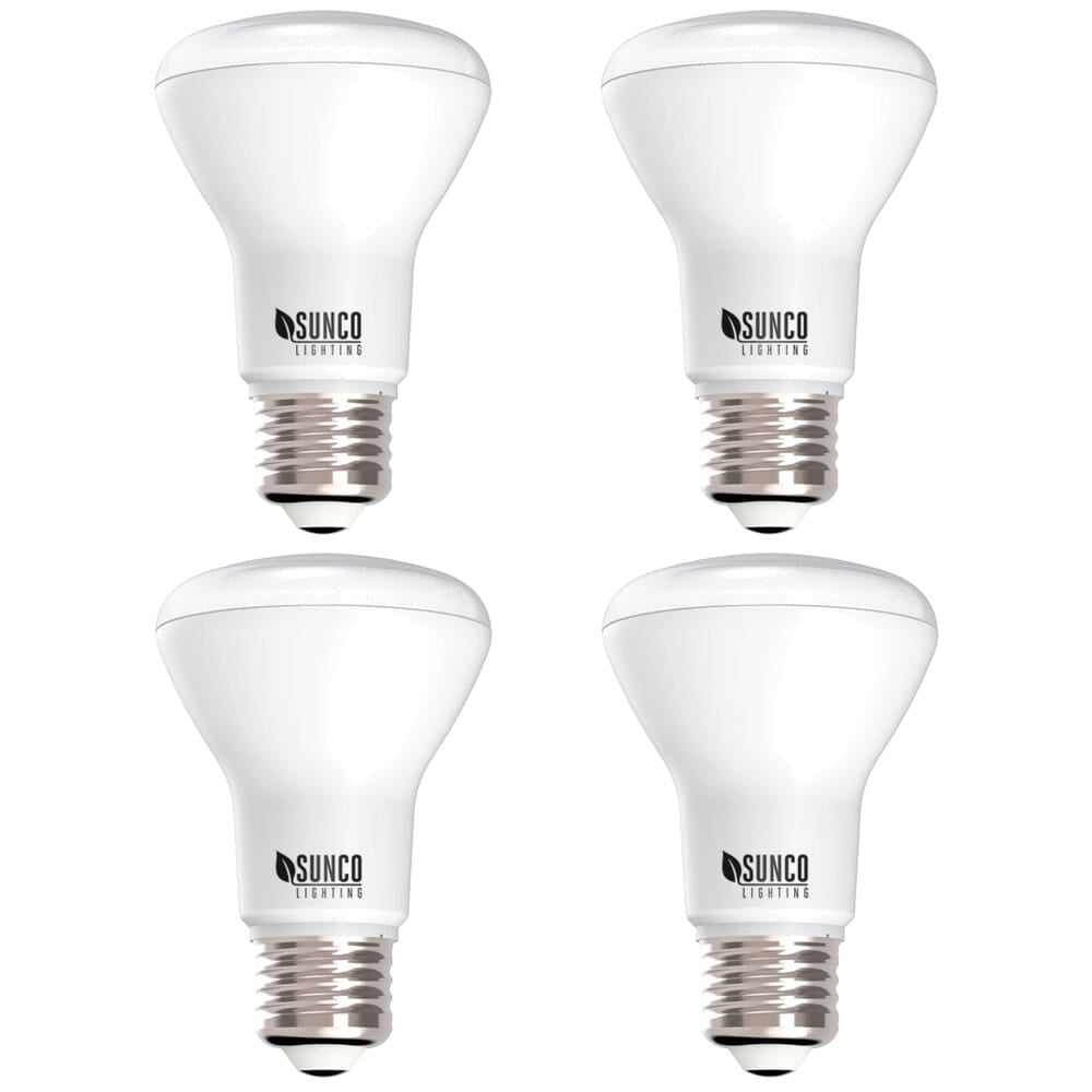 Sunco Lighting 4 Pack BR20 LED Bulb, 7W=50W, Dimmable, 2700K Soft White, 550 LM, E26 Base, Flood Light for 4" Cans - UL & Energy Star