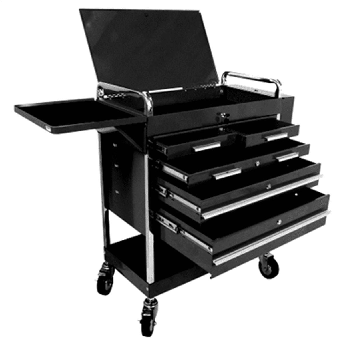 Sunex Tools 5-Drawer Service Cart, Black