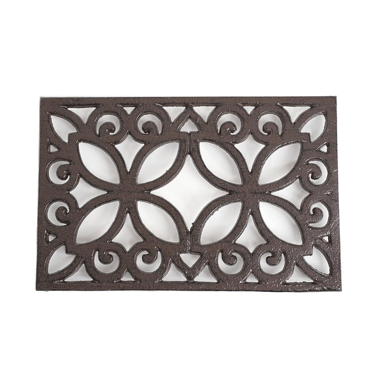 Sungmor Rectangle Cast Iron Trivets, Metal Trivet for Hot Pots and Pans, Heavy Duty Rustic Wood Stove Tea Pot Trivet, Decorative Hot Pot Holder for Kitchen Counter and Dining Table