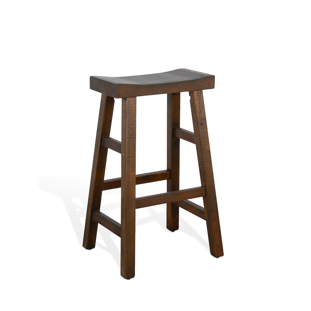 Sunny Designs 30" Saddle Seat Mahogany Wood Stool in Tobacco Leaf (Set of 2)