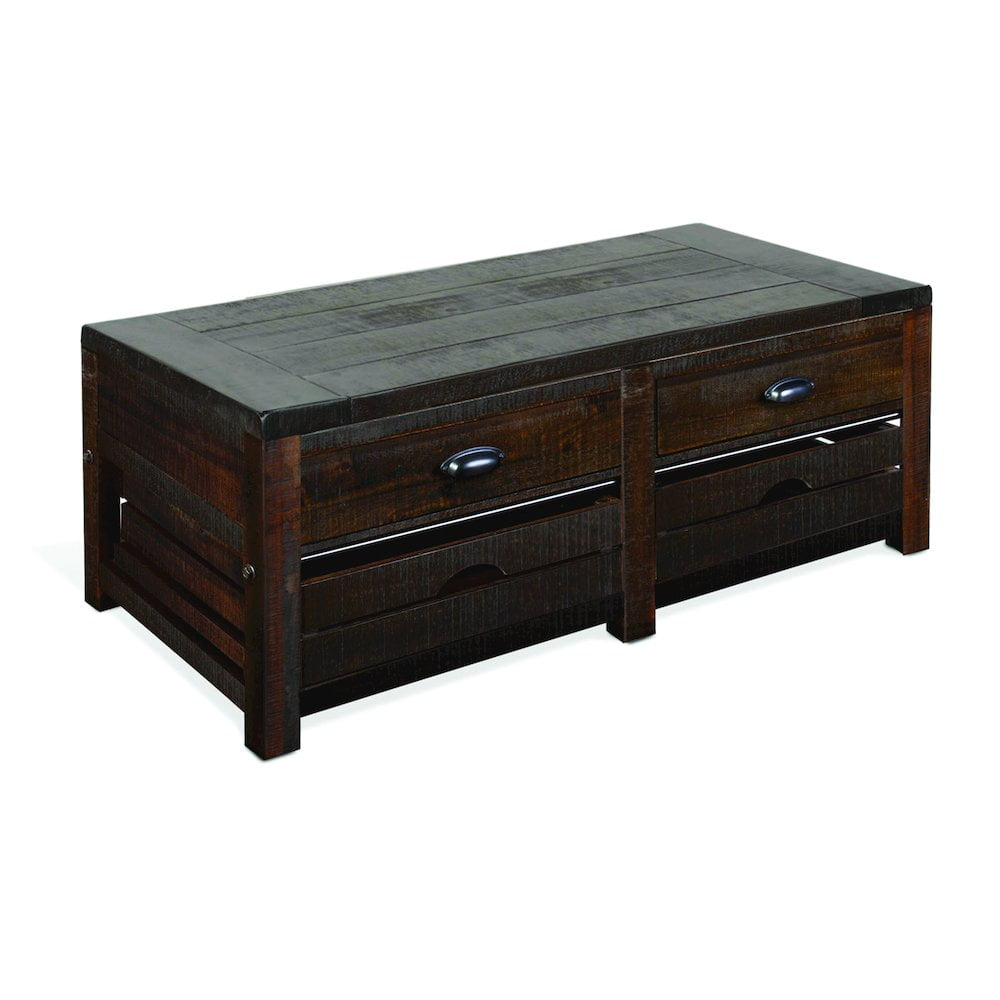 Sunny Designs Homestead 50" Mahogany Wood & Metal Coffee Table in Tobacco Leaf