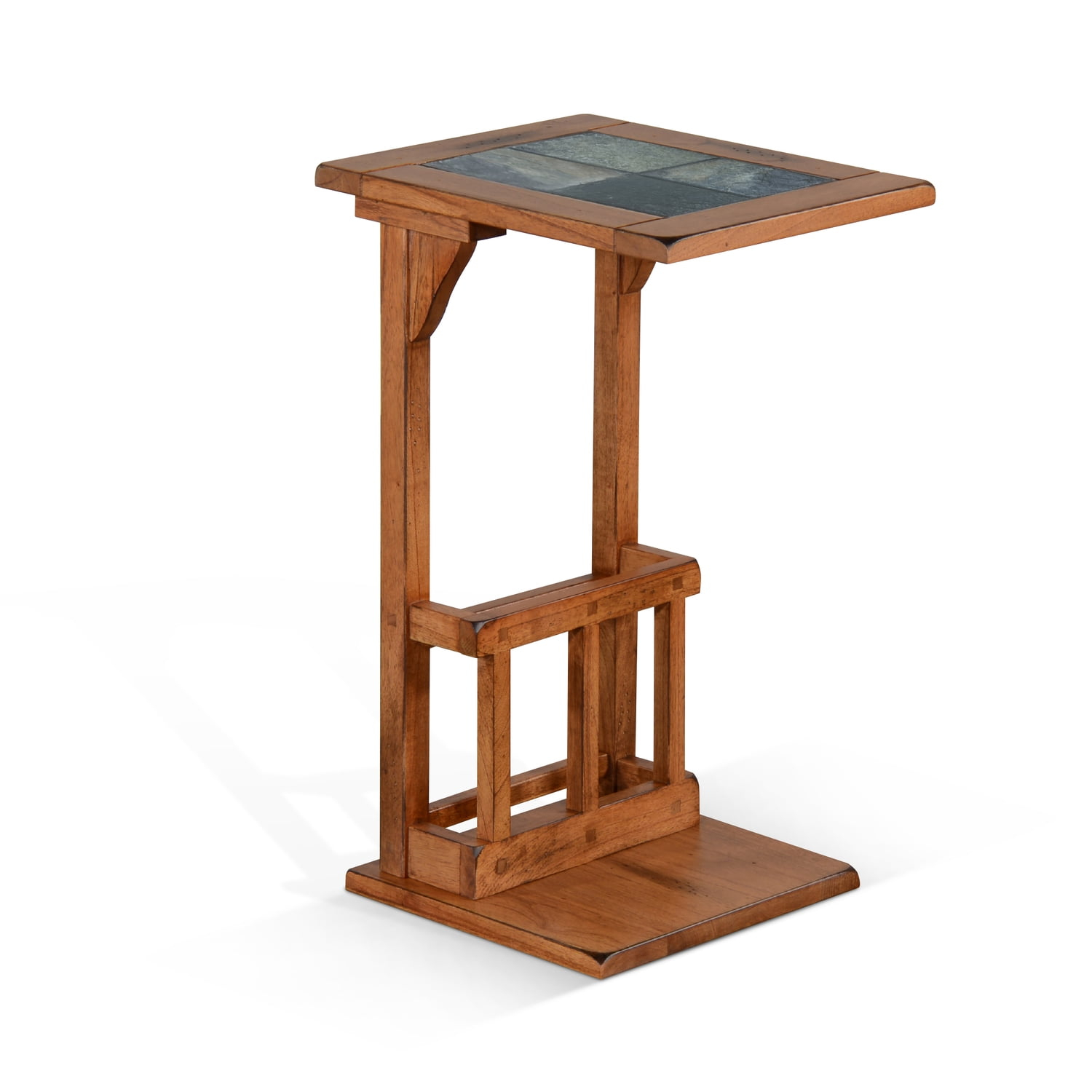 Sunny Designs Sedona 12.5" Traditional Wood Sofa Mate Table in Rustic Oak