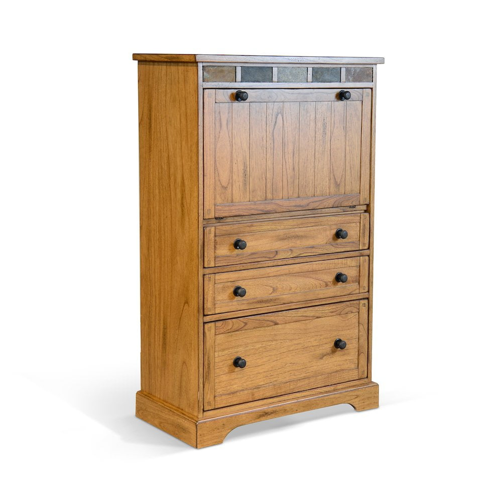 Sunny Designs Sedona 52.5" Traditional Wood Laptop Armoire in Rustic Oak