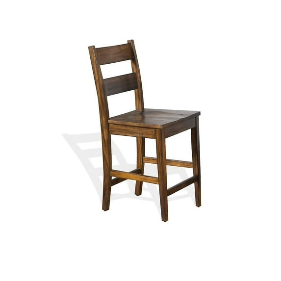 Sunny Designs 24" Tuscany Mahogany Wood Ladderback Barstool in Brown (Set of 2)
