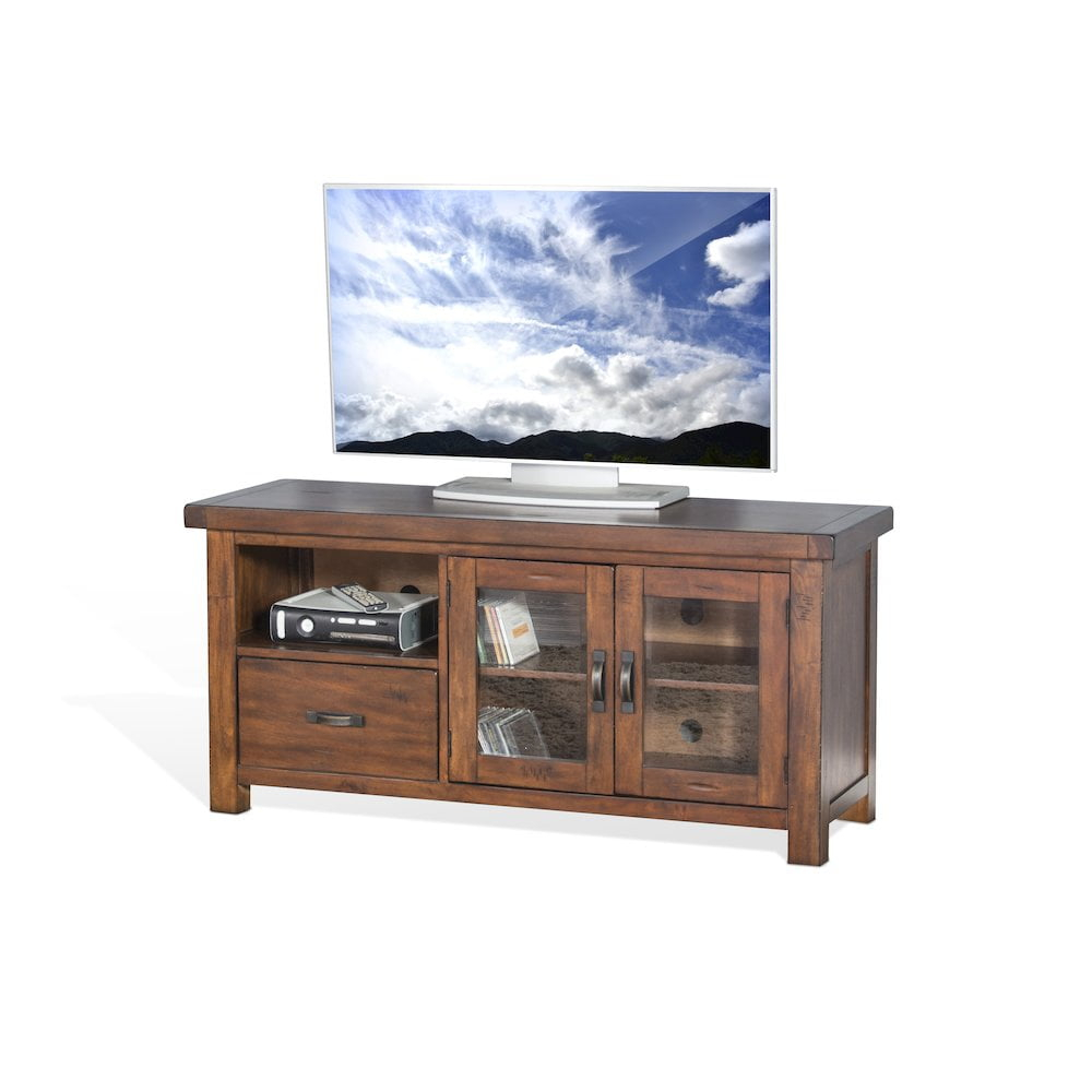 Sunny Designs Tuscany 54" Wood TV Console for TVs up to 60" in Medium Brown
