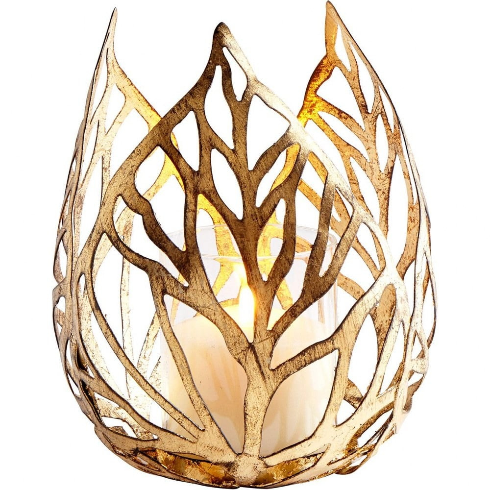Sunrise Flame Large Candleholder 6.25 Inches Wide By 8.25 Inches High Cyan Lighting 09051