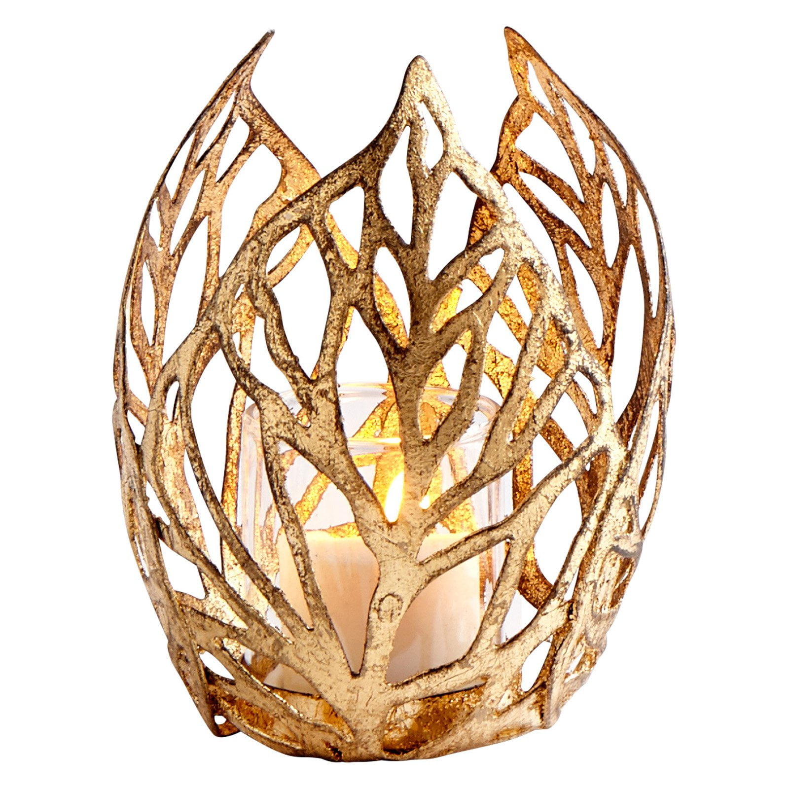 Sunrise Flame Large Candleholder 6.25 Inches Wide By 8.25 Inches High Cyan Lighting 09051