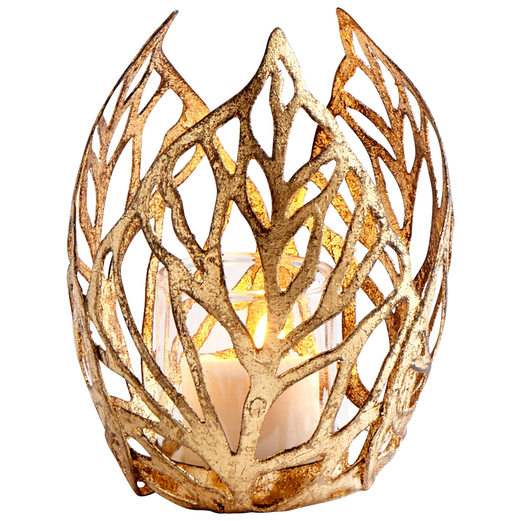09050-Cyan lighting-sunrise Flame - small Candleholder - 3.75 Inches Wide by 5 Inches High