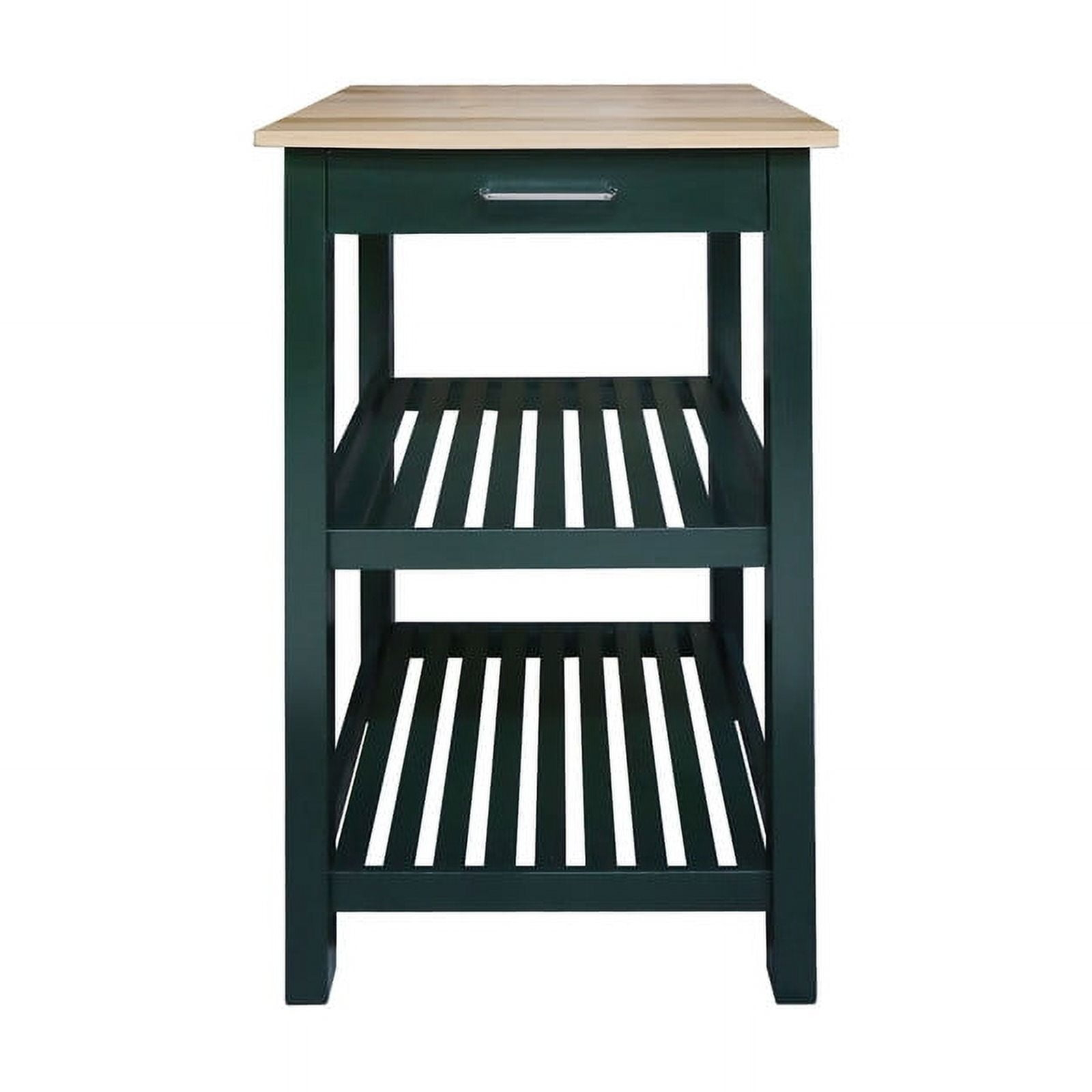 Sunrise Kitchen Island with Solid Wood Top, Hunter Green