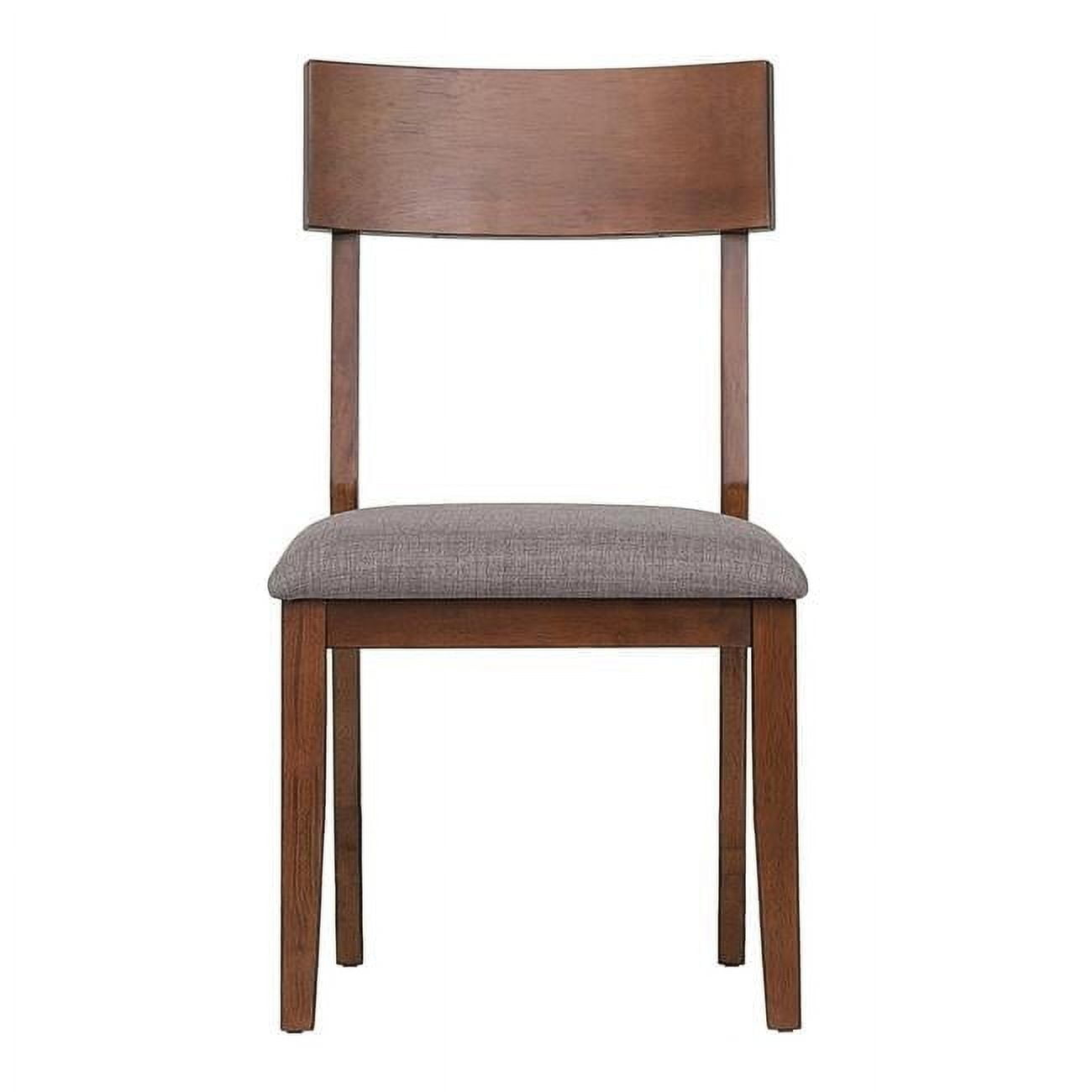 Sunset Trading 34.25 x 19 x 25 in. Mid Century Dining Chair with Padded Performance Fabric Seat Danish Walnut - Set of 2
