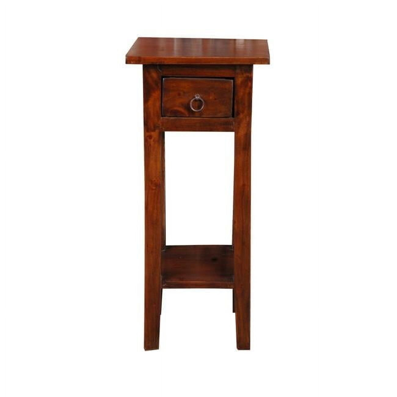 Sunset Trading Cottage Narrow Wood Side Table in Old Java Brown/Antique Iron
