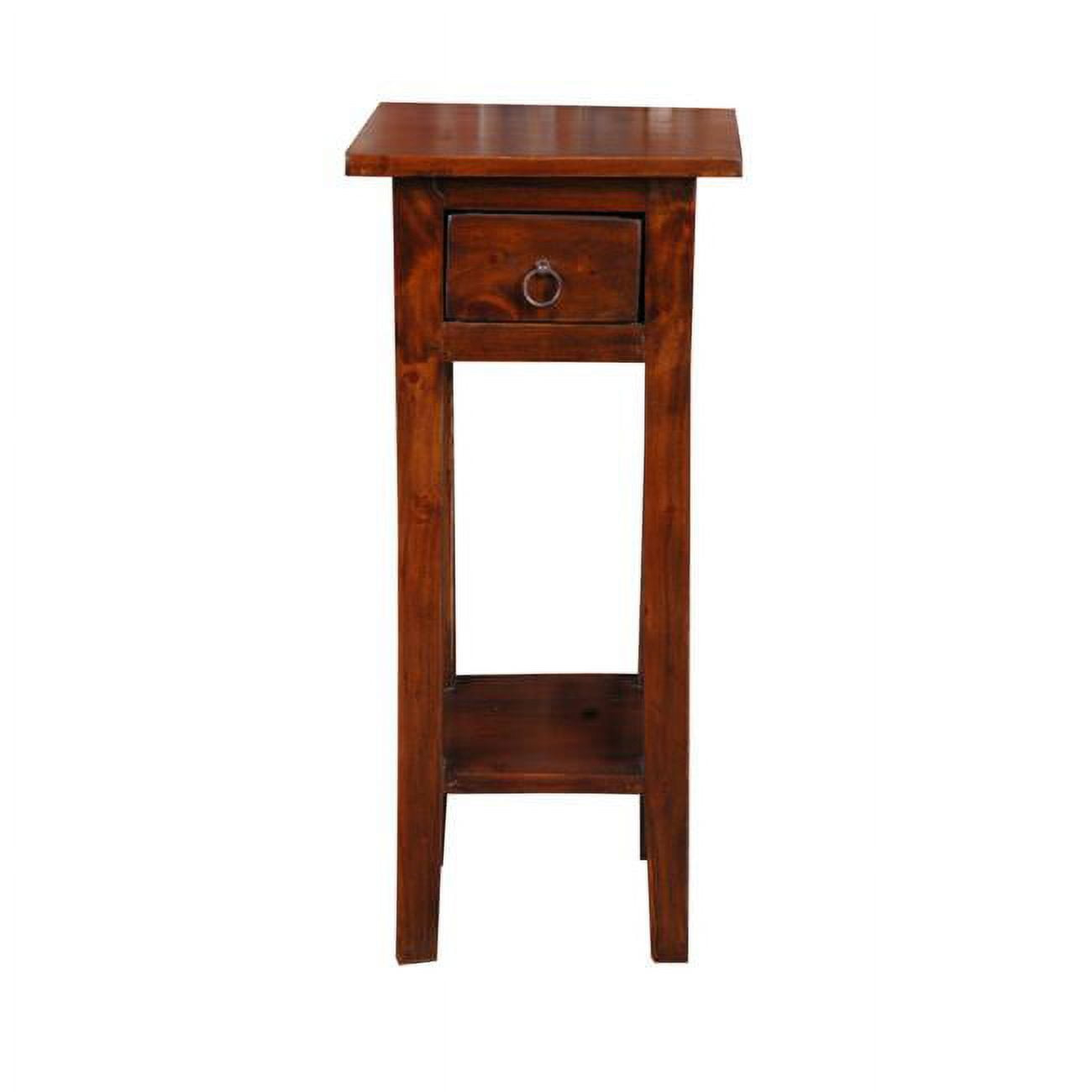 Sunset Trading Cottage Narrow Wood Side Table in Old Java Brown/Antique Iron