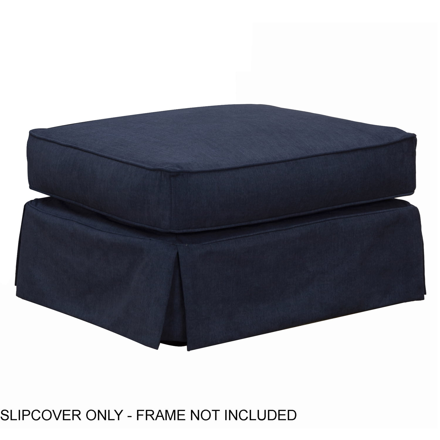 Sunset Trading Horizon Fabric Slipcover for Rectangular Ottoman in Navy Blue