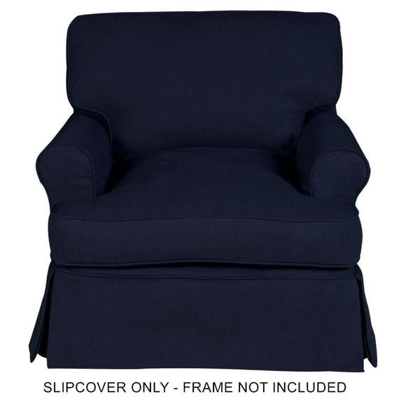 Sunset Trading Horizon Slipcover for T-Cushion Chair | Stain Resistant Performance Fabric | Navy Blue