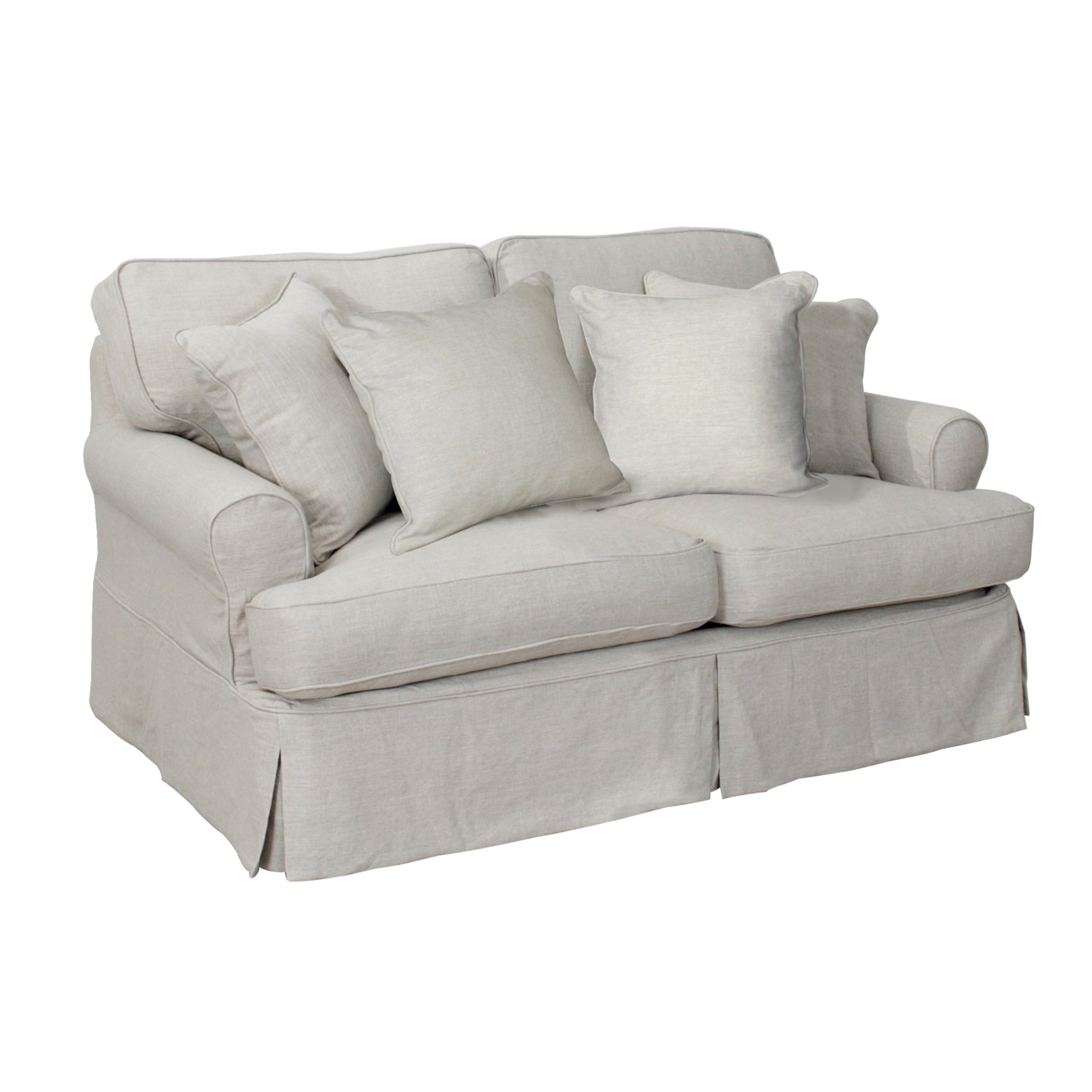 Sunset Trading Horizon Fabric Slipcover for T-Cushion Loveseat in Light Gray