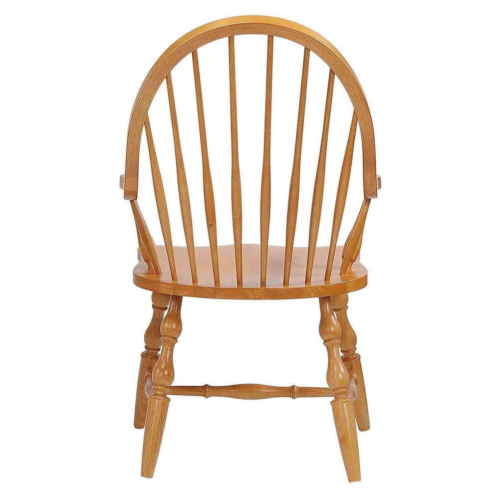 Sunset Trading Oak Selections 18" Wood Windsor Dining Chair with Arms in Oak