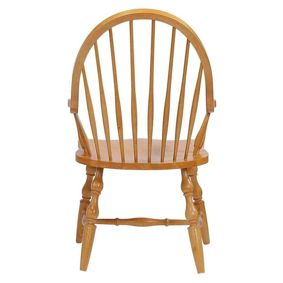 Sunset Trading Oak Selections 18" Wood Windsor Dining Chair with Arms in Oak