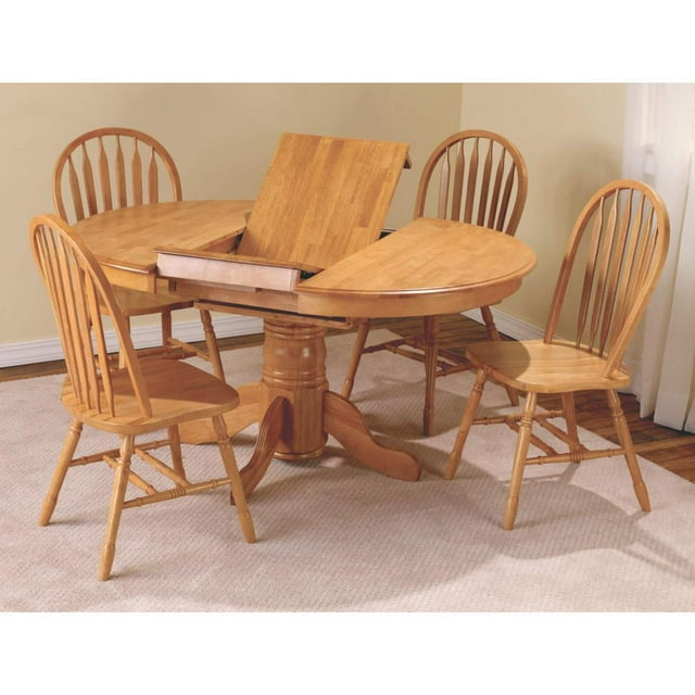 Sunset Trading Oak Selections 5 Piece 66" Oval Extendable Pedestal Dining Set