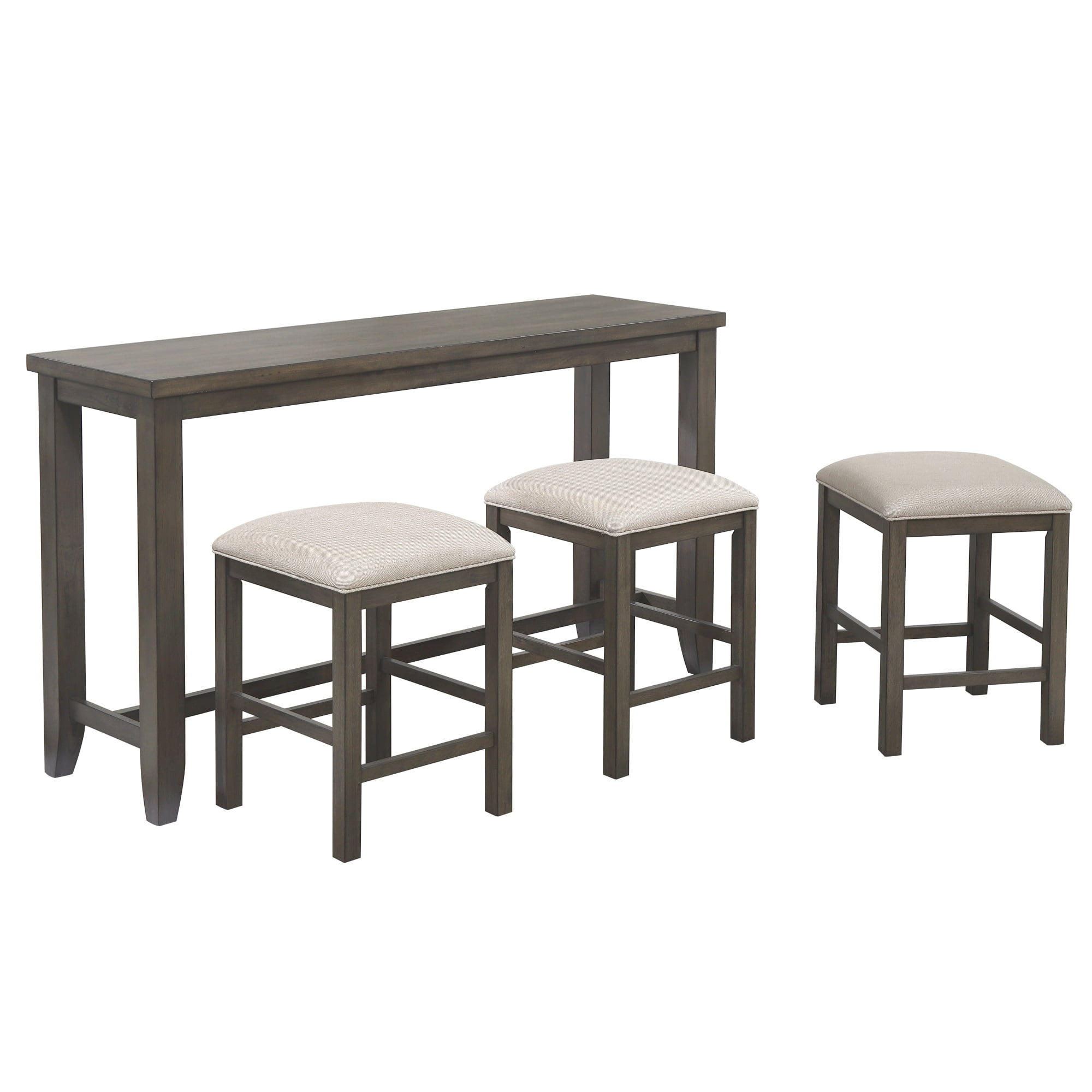 Sunset Trading Shades of Gray 4PC 65" Rectangular Narrow Wood Pub Set in Gray
