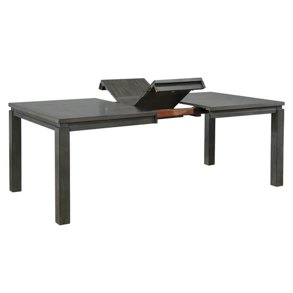 Sunset Trading Shades of Gray 82" Extendable Wood Dining Table in Gray
