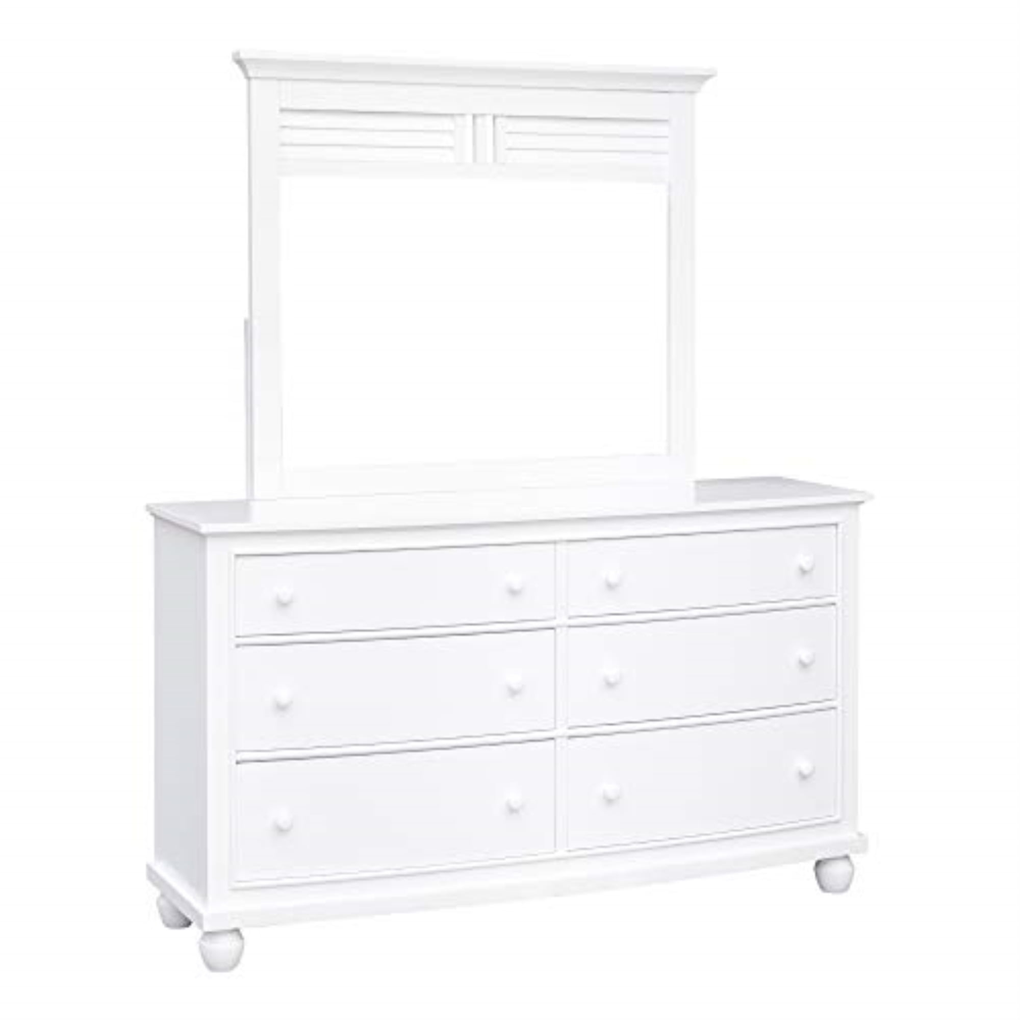 Sunset Trading Shutter Coastal Wood Dresser with Mirror in White