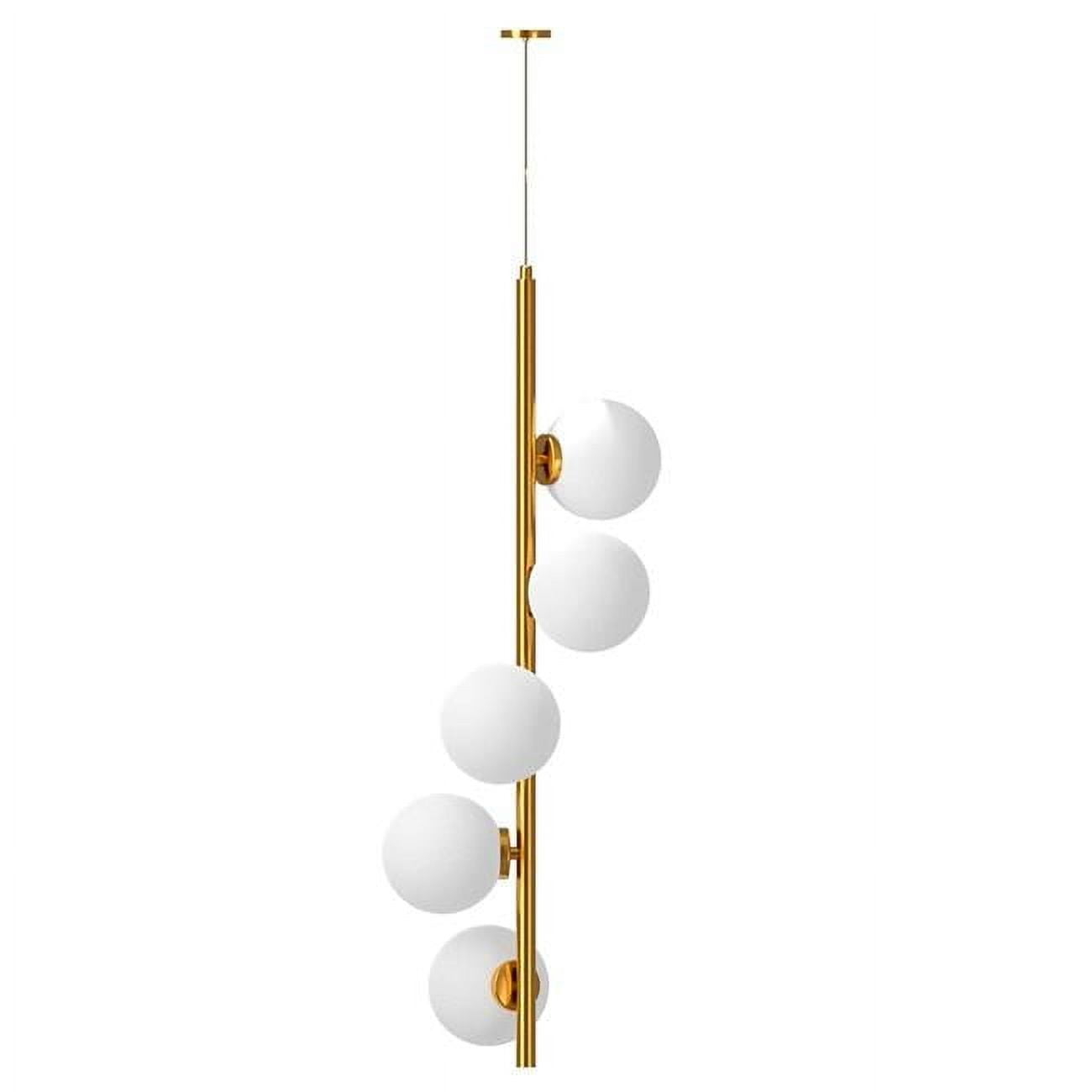 Sunshine Lighting B3167033 Ambiate Arano Linear Globe Pendant Light Fixture G9 Base - 15W - Gold