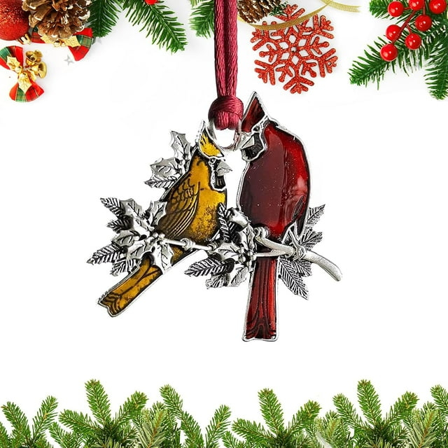 Sunyuer Christmas Ornaments 2024 Adorno de Árbol de Navidad de Peltre Sólido Hecho a Mano de Metal Artesanía Colgante Coleccionables para Árboles de Navidad Fiesta en Casa Regalos de Fiesta (Pájaro)