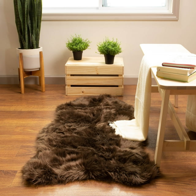 Super Area Rug Glam Solid Print Shag Area Rug, 2' x 4'