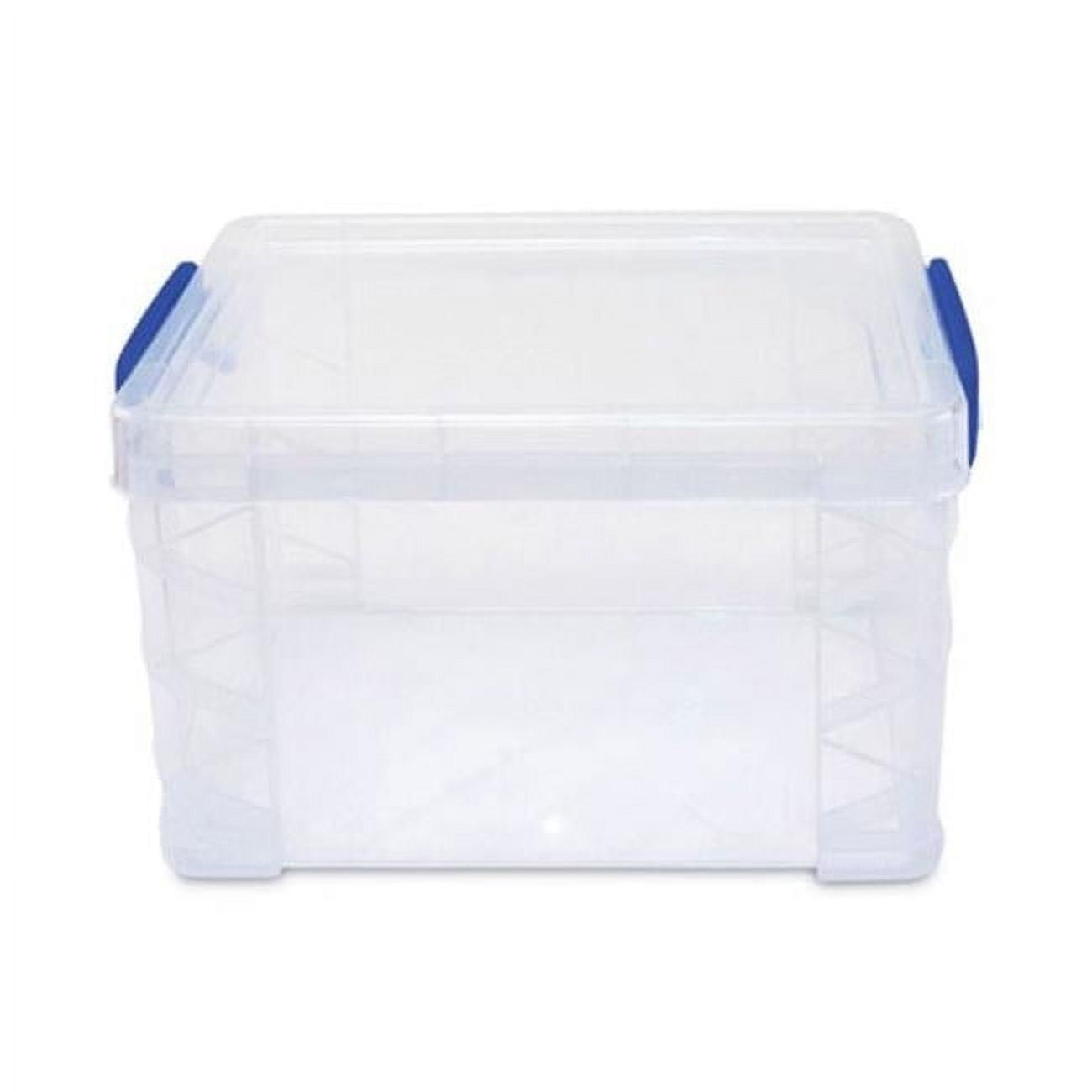 Super Stacker Supply Box, Clear with Blue Handles
