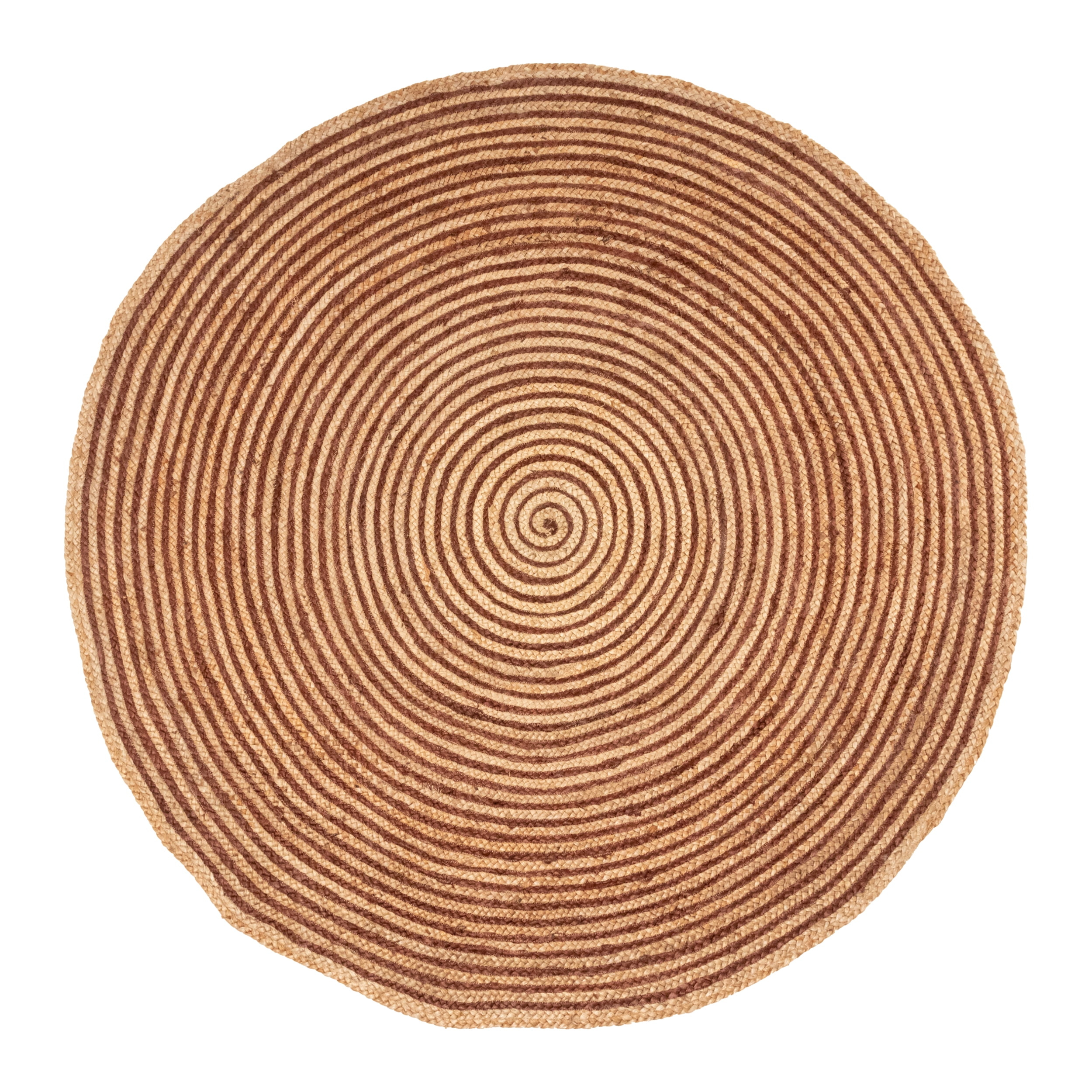 Superior Braided Jute Handwoven Indoor Outdoor Area Rug, 8' Round, Coffee