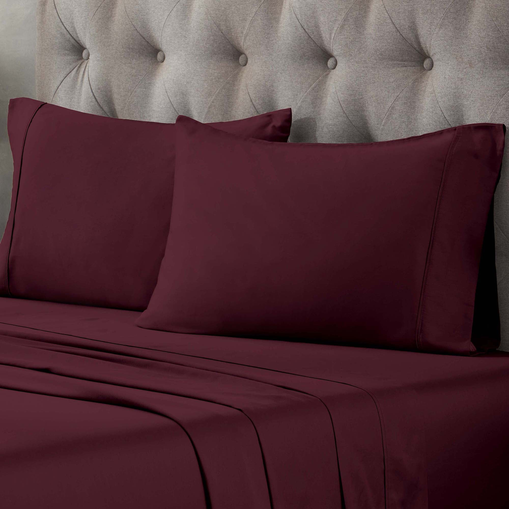 Superior Egyptian Cotton 400 Thread Count Pillowcases, Set of 2, Standard, Plum