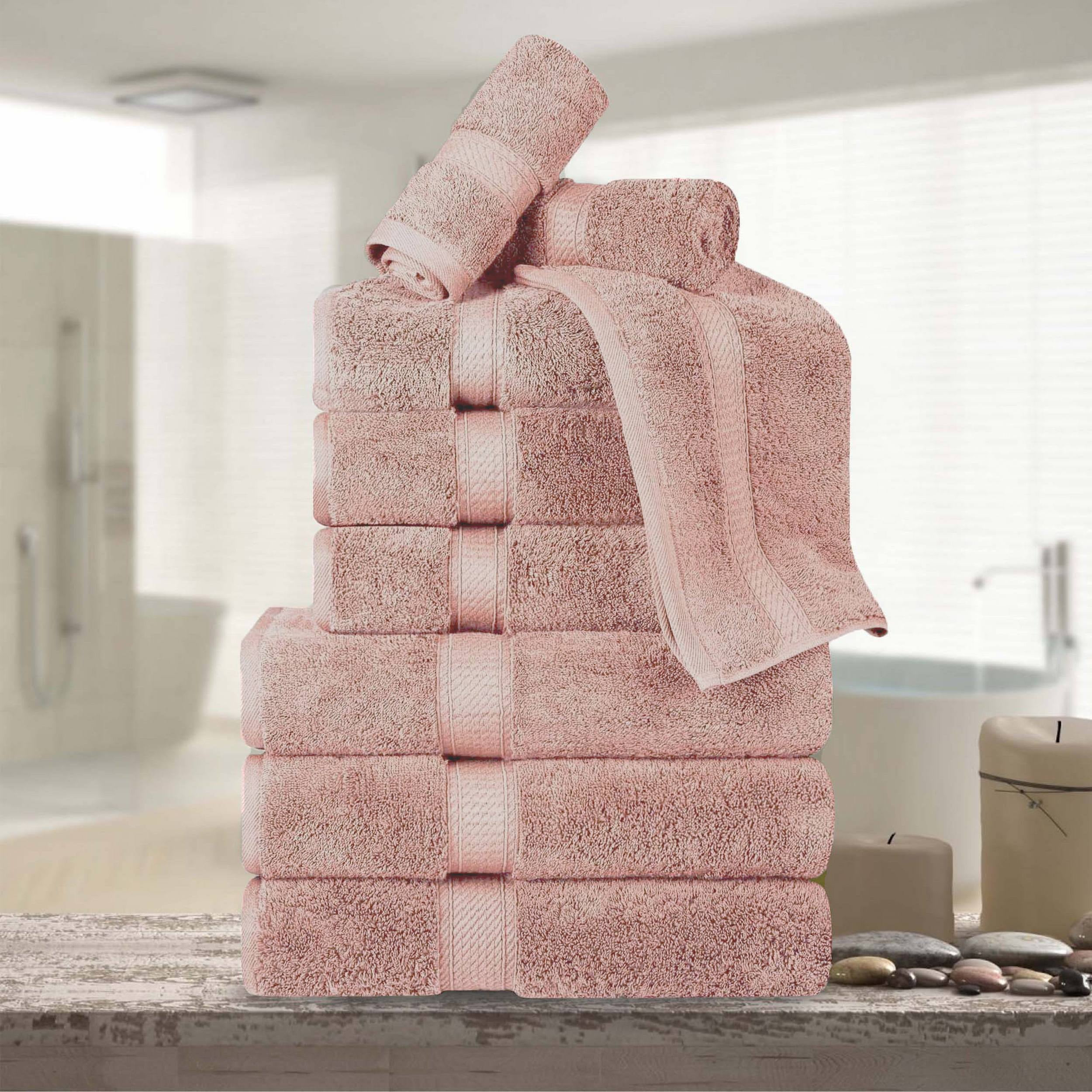 Superior Egyptian Cotton Heavyweight 9-Piece Towel Set, Muted Mauve
