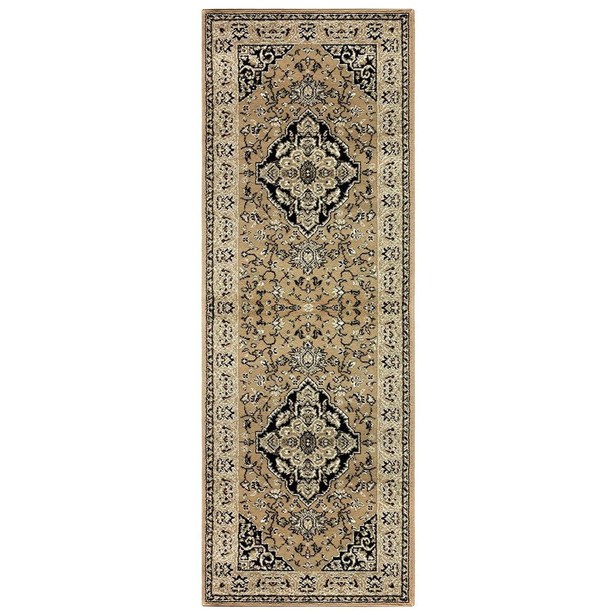 Superior Glendale Oriental Medallion Indoor Runner Rug, 2'7"x8', Gold