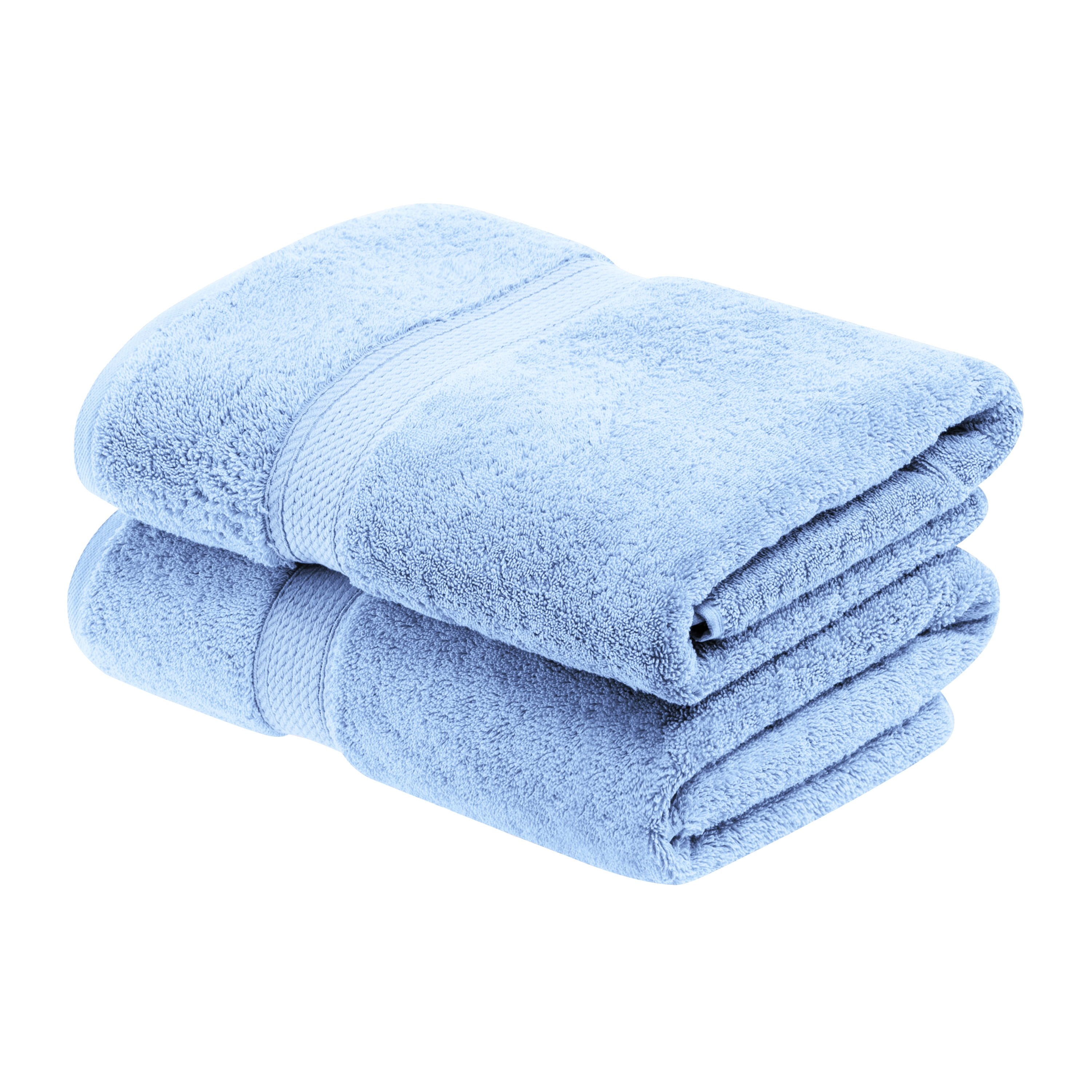 Superior 800 GSM Egyptian Cotton Heavyweight Bath Towel Set of 2, Light Blue