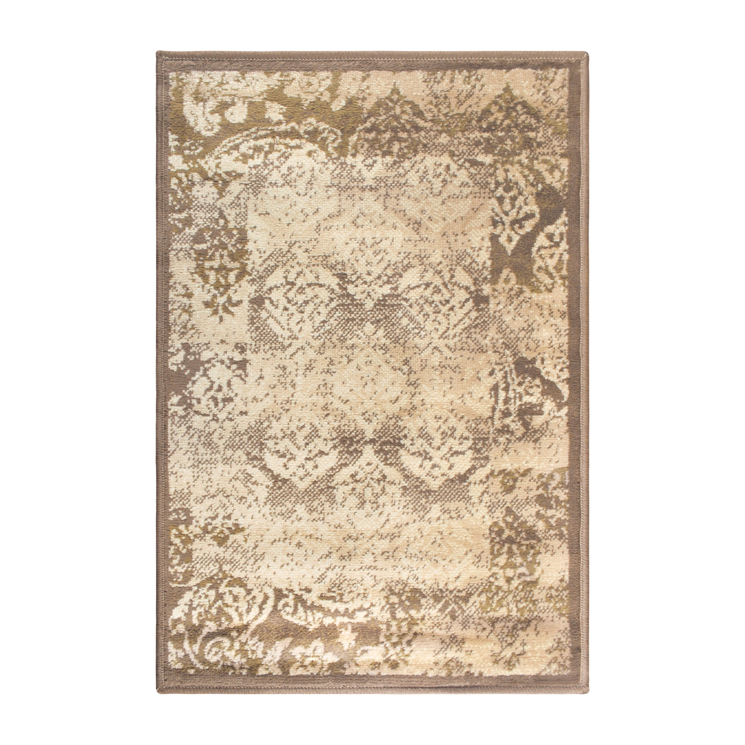 Superior Mystique 2' x 3' Indoor Area Rug, Modern Damask Rugs For Living Room Bedroom, Brown