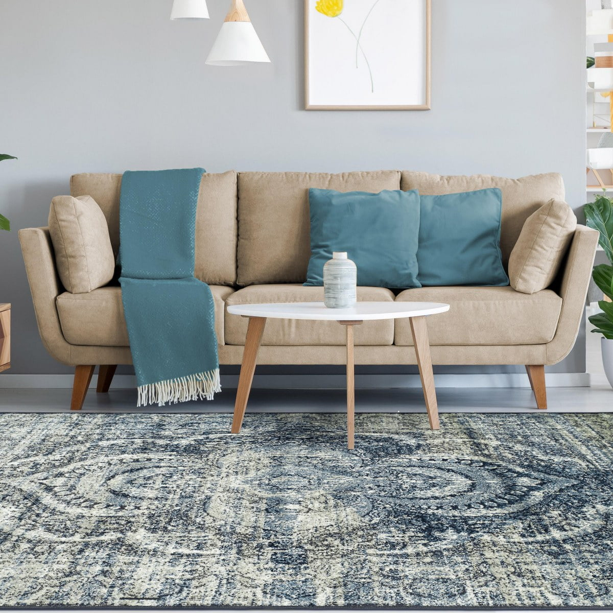 Superior Salford Medallion Indoor Area Rug, 8' x 10', Blue-Beige