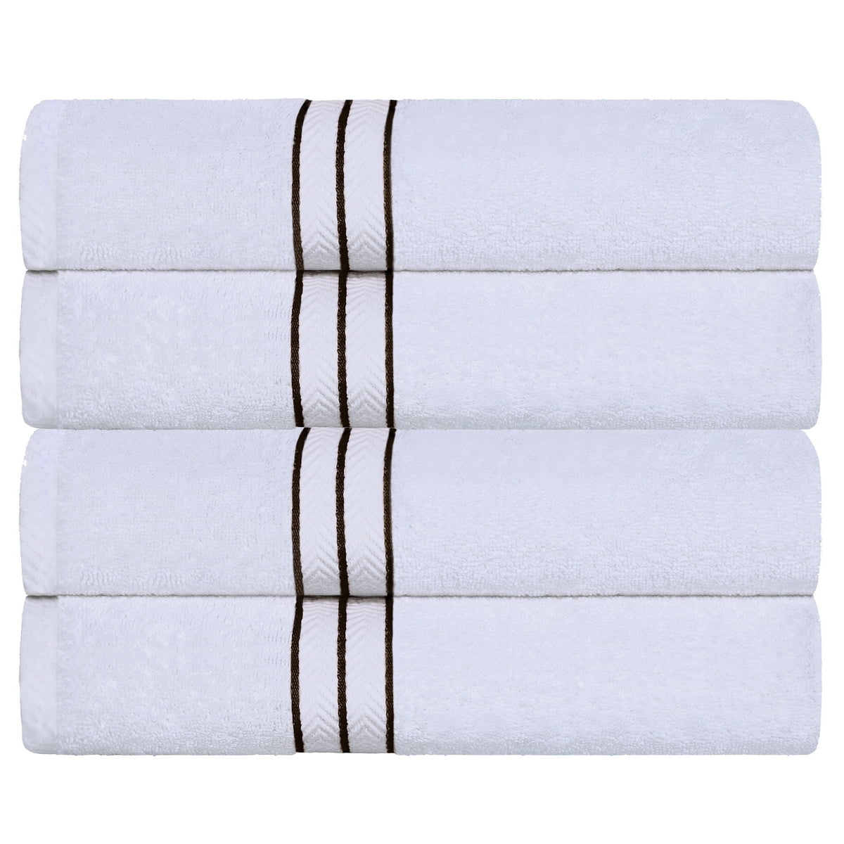 Superior Turkish Cotton Ultra-Plush Bath Towel Set of 4, Chocolate