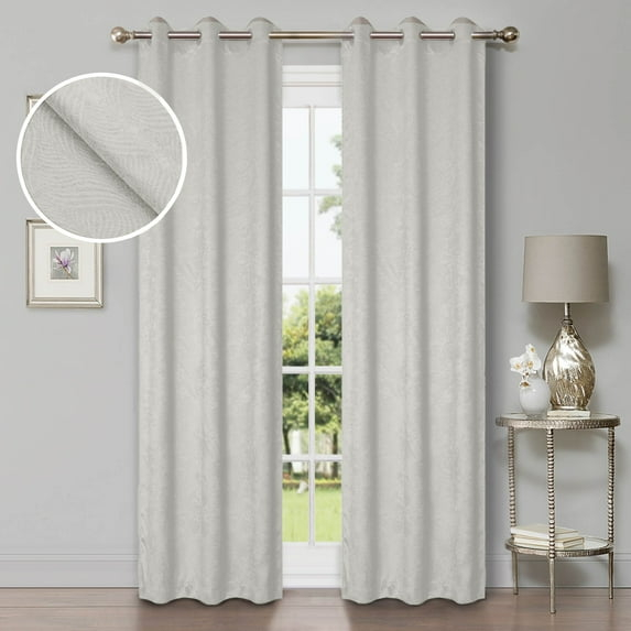 Superior Waverly Blackout Curtains, Rod Pocket, Set of 2, 42" x 63", Ivory