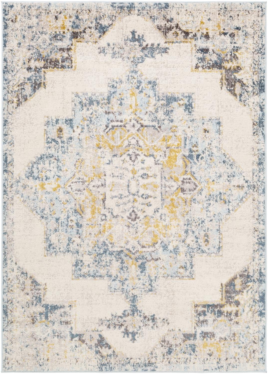 Livabliss Ankara Vintage Medallion Area Rug,7'10" x 10'2",Sky Blue