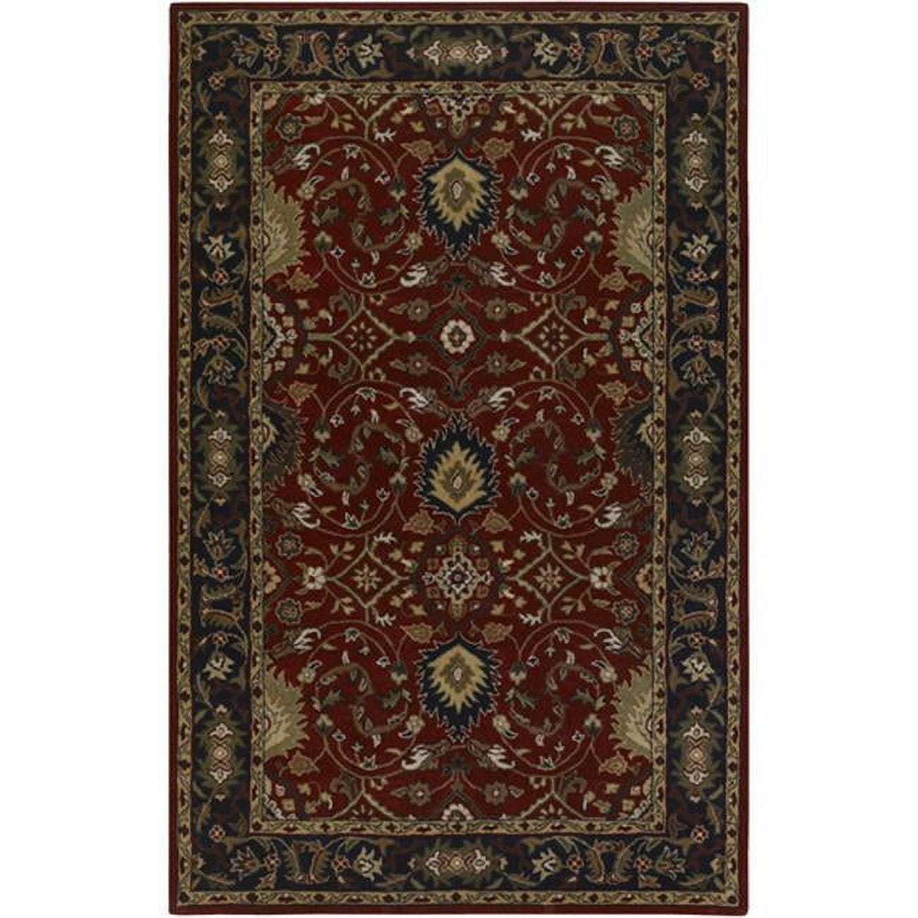 Surya  Caesar Rug- 100% Wool- Hand Tufted- Red/Black/Olive/Gold/Rust/Tan- 4'X6'