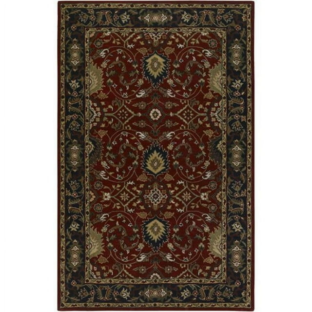Surya  Caesar Rug- 100% Wool- Hand Tufted- Red/Black/Olive/Gold/Rust/Tan- 4'X6'