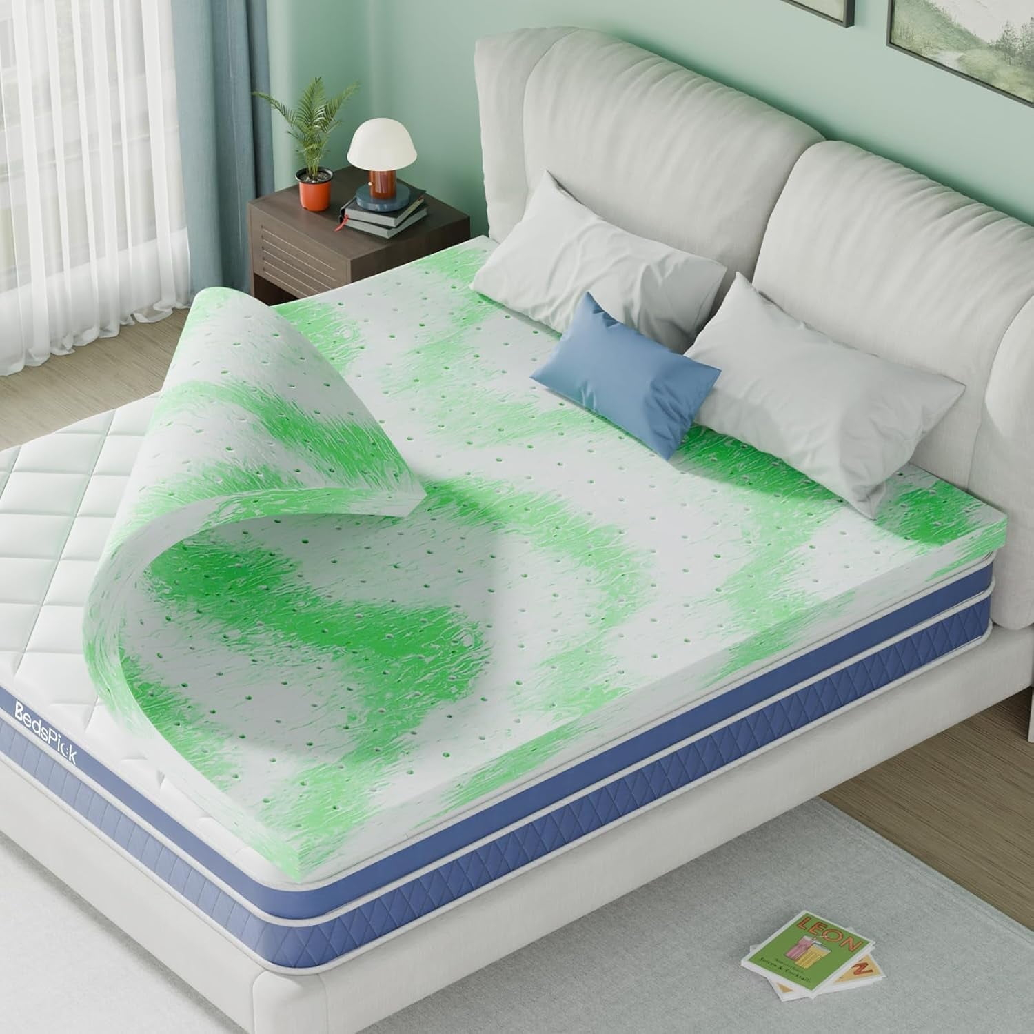 Susalt Twin XL Mattress Topper, Memory Foam Mattress Topper 3 Inch Cooling Bed Topper Mattress Pad for Teens Kids Adults