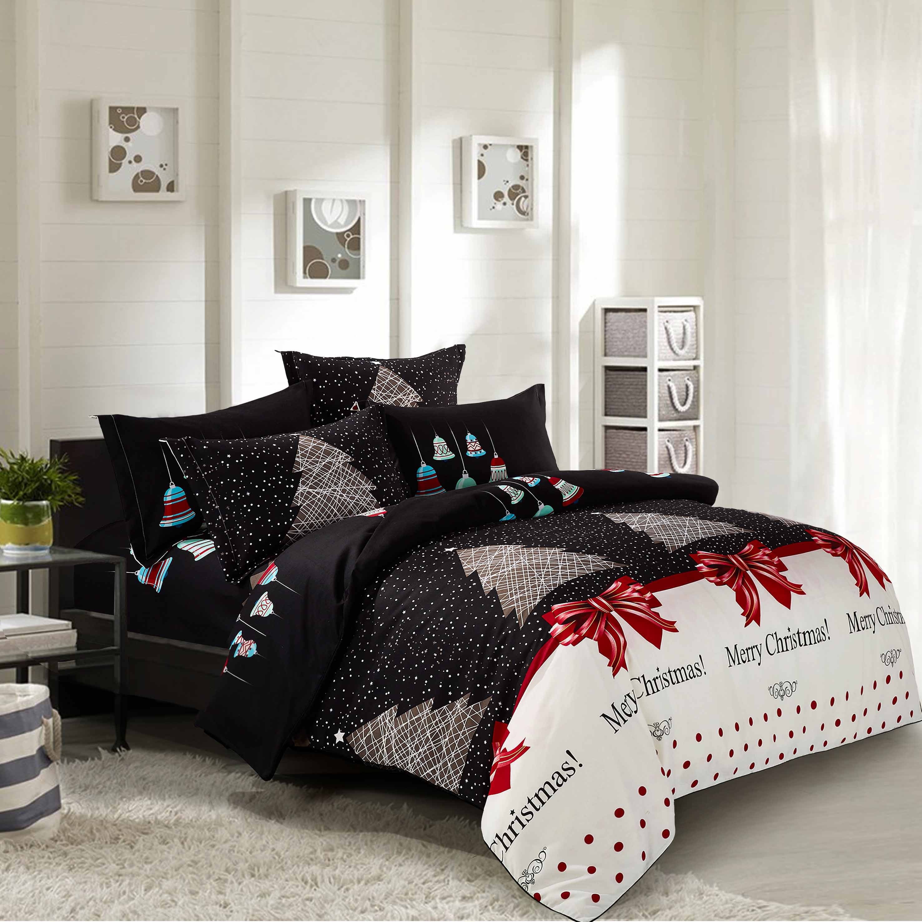 Swanson Beddings Christmas 3pc Duvet Bedding Set: Duvet Cover and Two Pillow Shams (Queen) (NO comforter included)